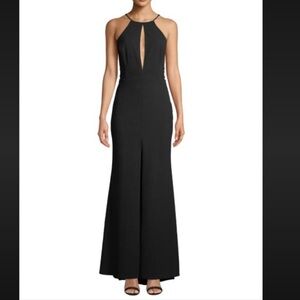 Jay Godfrey Bertoia Evening Gown Black Crepe Cutout Sleeveless Maxi Gown Reemoly